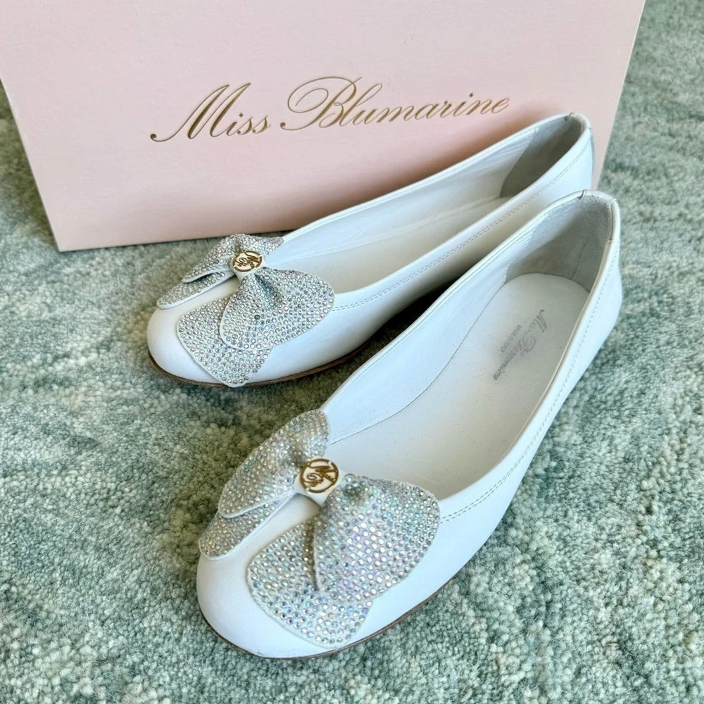 MISS BLUMARINE Flat Shoes for Girls, Size 35, Authentic